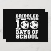 Dribbelde mijn weg door 100 dagen schoolvoetbal kaart (Voorkant / Achterkant)