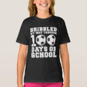 Dribbelde mijn weg door 100 dagen schoolvoetbal t-shirt (Voorkant)