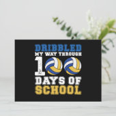 Dribbelde mijn weg door 100 dagen schoolvolleybal kaart (Staand voorkant)