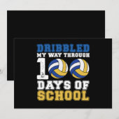 Dribbelde mijn weg door 100 dagen schoolvolleybal kaart (Voorkant / Achterkant)