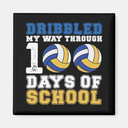 Dribbelde mijn weg door 100 dagen schoolvolleybal magneet (Voorkant)