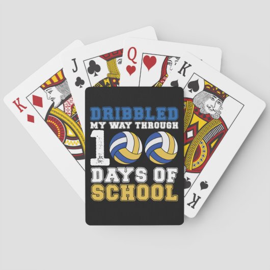 Dribbelde mijn weg door 100 dagen schoolvolleybal pokerkaarten (Achterkant)
