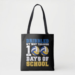Dribbelde mijn weg door 100 dagen schoolvolleybal tote bag