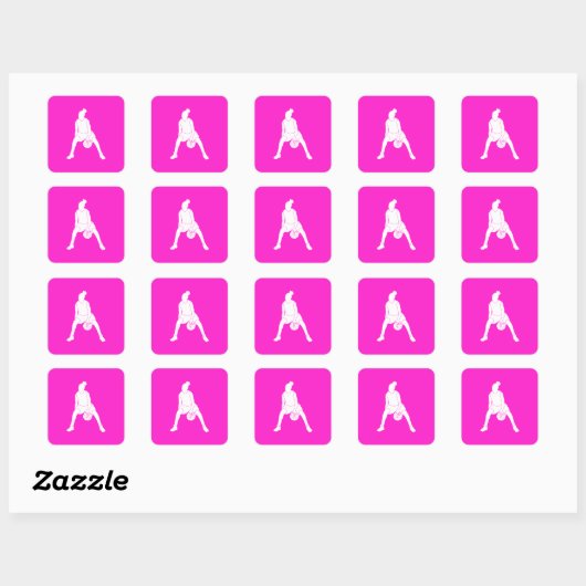 Dribble Silhouette Sticker Roze (Vel)