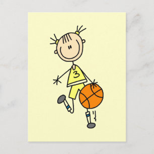 Dribbling Girl Basketball Tshirts en Gifts Briefkaart