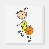 Dribbling Girl Basketball Tshirts en Gifts Magneet (Voorkant)