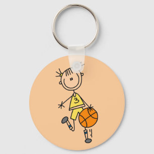 Dribbling Girl Basketball Tshirts en Gifts Sleutelhanger