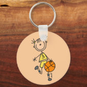 Dribbling Girl Basketball Tshirts en Gifts Sleutelhanger (Voorkant)