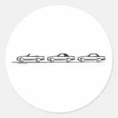 Drie 107 SL's Ronde Sticker (Voorkant)