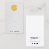 Drie 3-holepjes met grijze linnen Logo Visitekaartje (Voorkant / Achterkant)