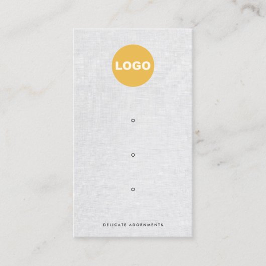 Drie 3-holepjes met grijze linnen Logo Visitekaartje (Voorkant)