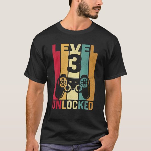Drie 3 jaar 3 Verjaardag Jongen Zoon Grappige Game T-shirt (Voorkant)