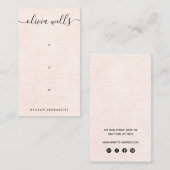 Drie 3Hole Roze Manuscript die Verkenner Verplette Visitekaartje (Voorkant / Achterkant)