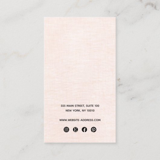 Drie 3Hole Roze Manuscript die Verkenner Verplette Visitekaartje (Achterkant)