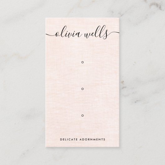 Drie 3Hole Roze Manuscript die Verkenner Verplette Visitekaartje (Voorkant)