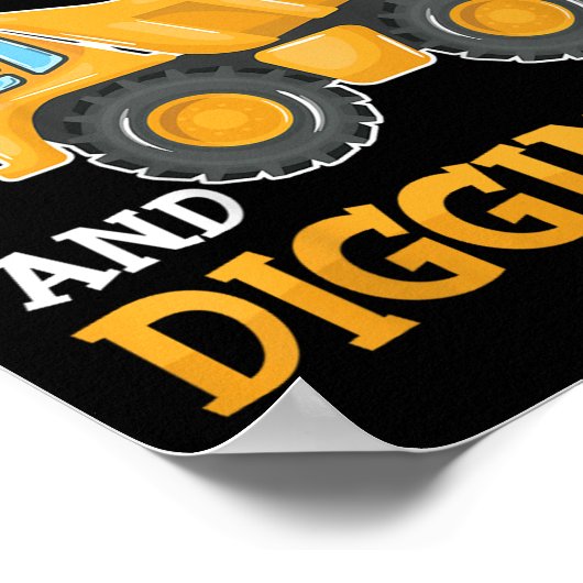 Drie 3jaar 3e verjaardag bouw jongen 3 jaar ol poster (Hoek)