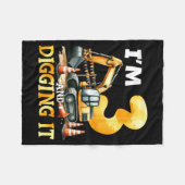Drie 3jr 3e verjaardag bouw jongen 3 jaar oud fleece deken (Voorkant (Horizontaal))