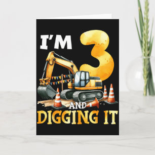 Drie 3jr 3e verjaardag bouw jongen 3 jaar oud kaart
