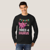 Drie A Saurus Dinosaur Cute Kiddo Triceratops T-shirt (Voorkant volledig)