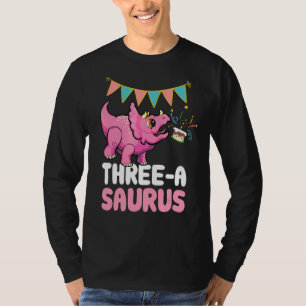 Drie A Saurus Dinosaur Cute Kiddo Triceratops T-shirt