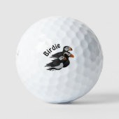 Drie aangenaam bevriende Puffins-zwemmers-Cartoon Golfballen (Voorkant)