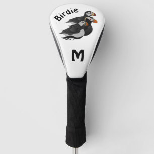Drie aangenaam bevriende Puffins-zwemmers-Cartoon Golfheadcover
