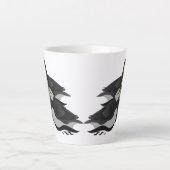 Drie aangenaam bevriende Puffins-zwemmers-Cartoon Latte Mok (Voorkant)