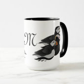 Drie aangenaam bevriende Puffins-zwemmers-Cartoon Mok (Voorkant rechts)