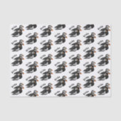 Drie aangenaam bevriende Puffins-zwemmers-Cartoon Tissuepapier (Voorkant)