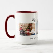Drie aangepaste foto collage & tekst Prettig kerst Mok (Links)