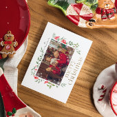 Drie aangepaste foto's Gold Merry Christmas Lijst Kaart