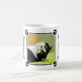 Drie aangepaste kattenfoto's collage met pootafdru koffiemok (Center)