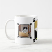 Drie aangepaste kattenfoto's collage met pootafdru koffiemok (Links)