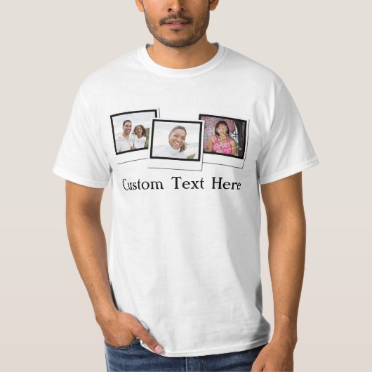 Drie aangepaste momentopname foto's t-shirt (Voorkant)
