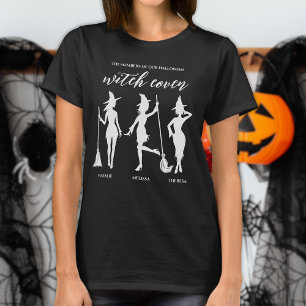 Drie aangepaste namen heksen vriendschap Halloween T-shirt