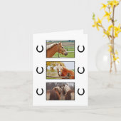 Drie aangepaste paarden dank u kaart (Gele Bloem)