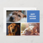 Drie Aangepaste verjaardag van fotocollage Briefkaart (Voorkant / Achterkant)