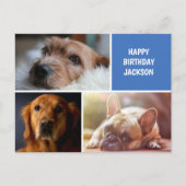 Drie Aangepaste verjaardag van fotocollage Briefkaart (Voorkant)