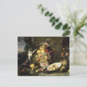 Drie aapjes met stelen (olie op doek) briefkaart (Staand voorkant)