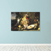 Drie aapjes met stelen (olie op doek) canvas afdruk (Insitu (Houten vloer))