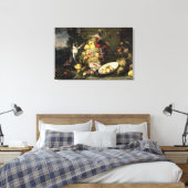 Drie aapjes met stelen (olie op doek) canvas afdruk (Insitu (Slaapkamer))