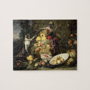 Drie aapjes met stelen (olie op doek) legpuzzel