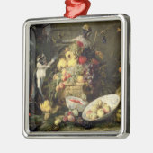 Drie aapjes met stelen (olie op doek) metalen ornament (Links)