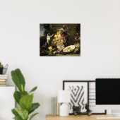 Drie aapjes met stelen (olie op doek) poster (Thuiskantoor)