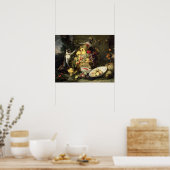 Drie aapjes met stelen (olie op doek) poster (Keuken)