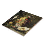 Drie aapjes met stelen (olie op doek) tegeltje (Zijkant)