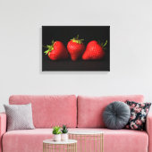 Drie aardbeien Bk 16.50x11 (41.25x27.5cm) waccnm Canvas Afdruk (Insitu (Woonkamer))