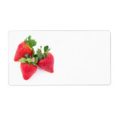 Drie aardbeien etiket (Voorkant)