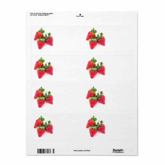 Drie aardbeien etiket (Full Sheet)