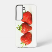 Drie aardbeien op wit SGCNM Samsung Galaxy Hoesje (Achterkant)